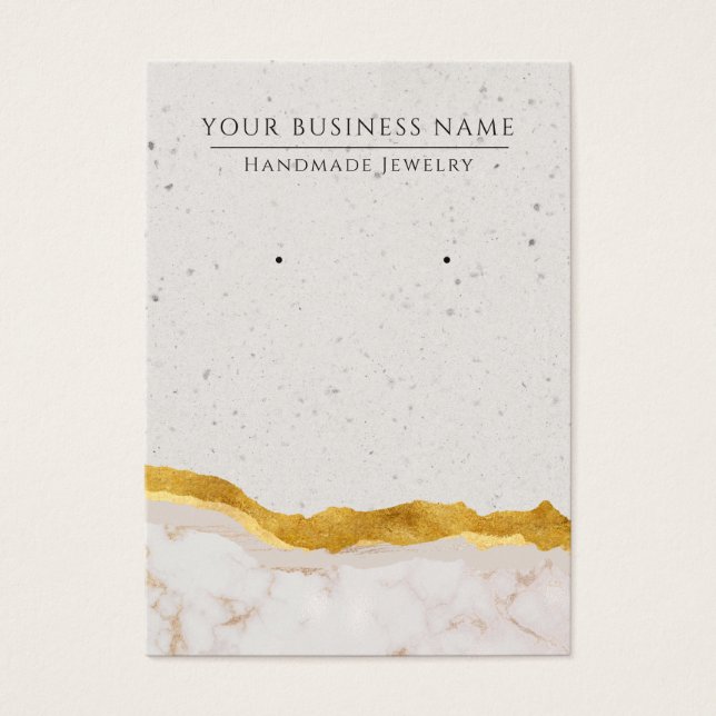 Rosa Guld Abstrakt Modern Earring Visning Cards Visitkort (Framsidan)
