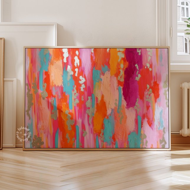 Rosa Guld Abstrakt Preppy Sovrumsdekor Poster (Pink Gold bstract Preppy Dorm Decor)