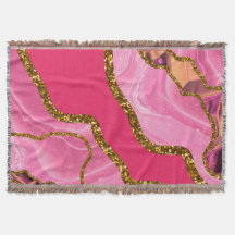 Rosa & Guld Agate Geode Glitter