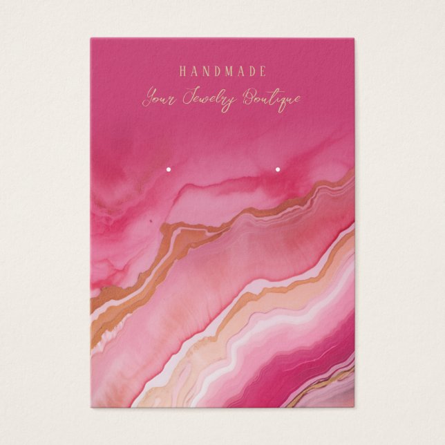 Rosa Guld Agate Jewelry Visning Cards Visitkort (Framsidan)