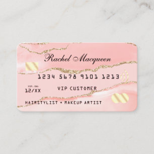 Rosa Guld Agate Marble Kredit Visitkort