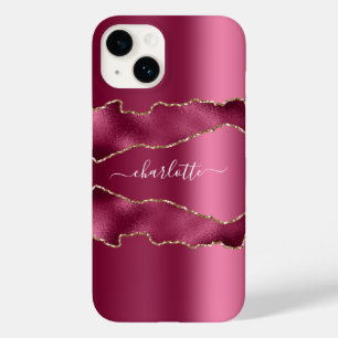 Rosa guld agate marble namn skript