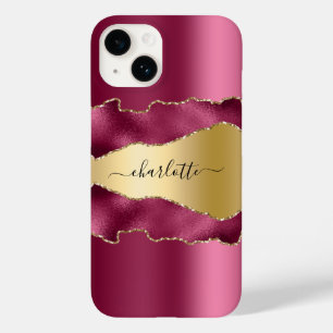 Rosa guld agate marble namn skript