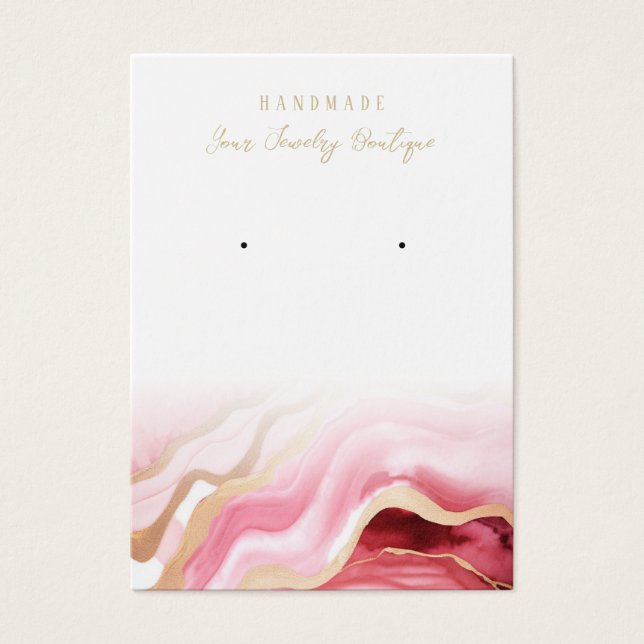  Rosa Guld Agate Visning Cards Visitkort (Framsidan)