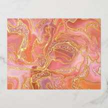 Rosa Guld Alcohol Bläck Abstrakt Art