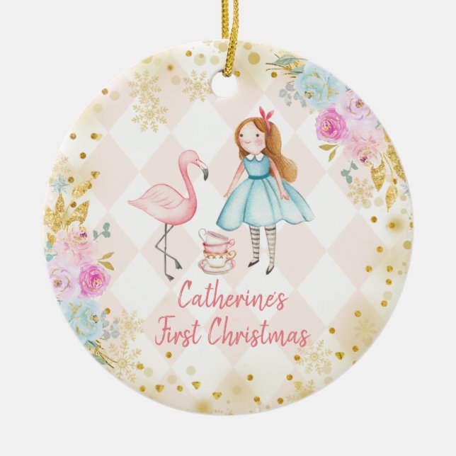 Rosa Guld Alice Ceramic Ornament (Framsidan)