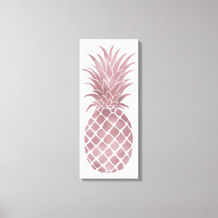 Rosa guld- ananas canvastryck