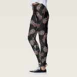 rosa guld- ananas för elegant modern svart marmor leggings<br><div class="desc">Snyggten och den moderiktiga designen som presenterar rosa guld- ananas för fauxen,  mönstrar och svärtar marmor.</div>