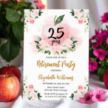 Rosa Guld Apple Blommigt Lärare Pension Party