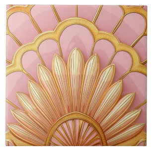 Rosa Guld Art Deco Kakelplatta