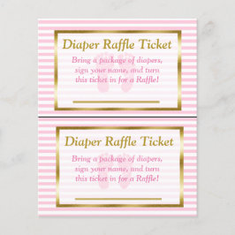 Rosa & Guld  Baby Shower Blöja Lotteri