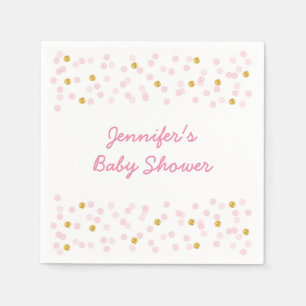 Rosa & Guld Baby Shower Pappersservett