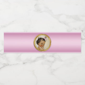 Rosa Guld Baby Shower-Vattenflaska etiketter