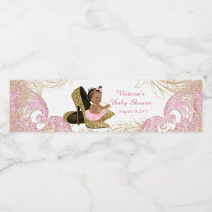 Rosa Guld Baby Shower Vattenflasketiketter Vattenflaskor Etikett