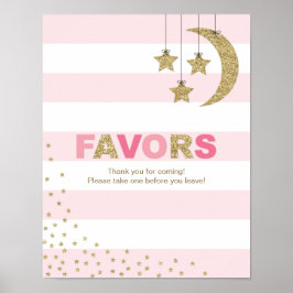 rosa guld-babyduschdekoration gynnar bordens rosa poster