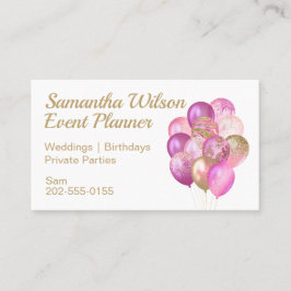 Rosa Guld-ballonger Visitkort