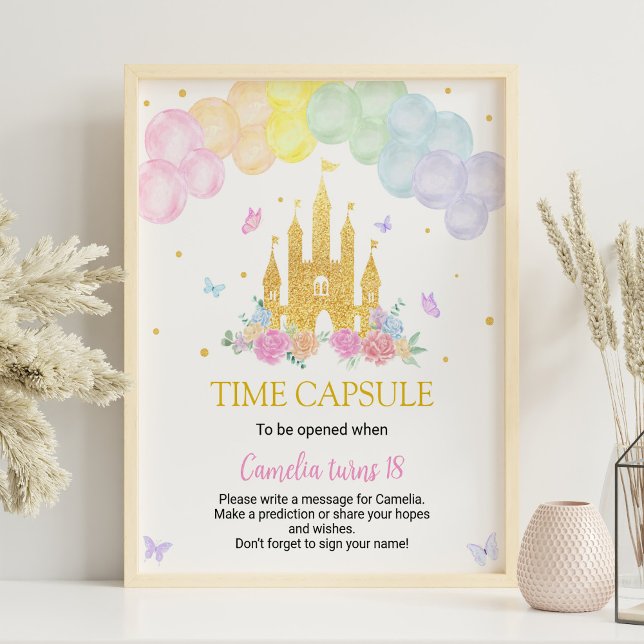 Rosa Guld Balloon Princess Time Capsule Poste Poster (Skapare uppladdad)