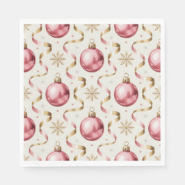 Rosa Guld Bauble Lyx Jul Holiday Pappersservett