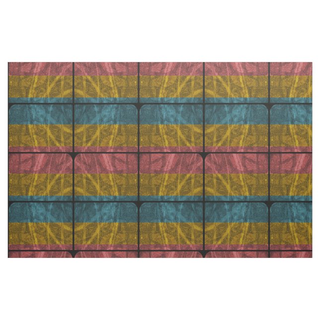 Rosa Guld Blå Distressed Ränder Tyg (Fat Quarter)