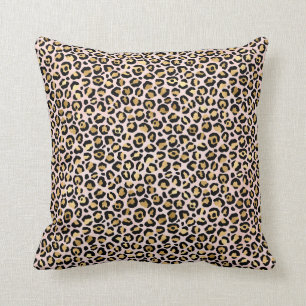  Rosa Guld Black Leopard Skriv ut     Kudde