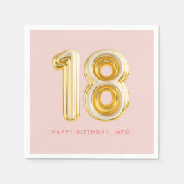 Rosa Guld Blegon artonde 18:e Födelsedagsfesten Pappersservett