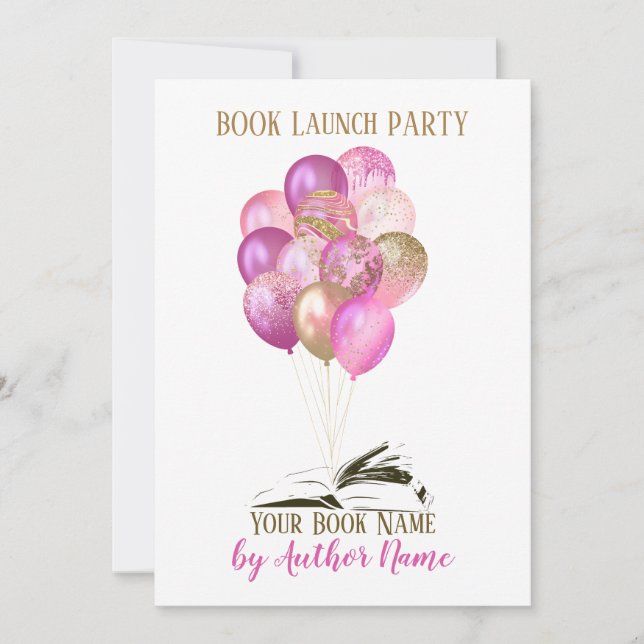 Rosa Guld Blegon Bok Launch Party Inbjudningar (Framsida)