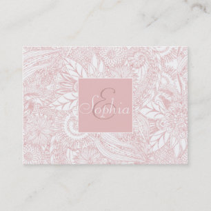 Rosa guld- blom- mandaladesign för elegant faux visitkort