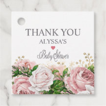 Rosa guld blommig baby shower för liten flicka