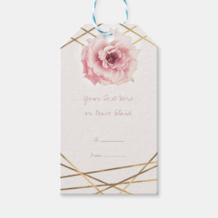Rosa & Guld Blommig Glam Bröllopsdusch Festlig Fav Presentetikett
