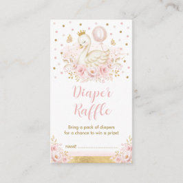Rosa guld blommig svan prinsessa blöja lotteri bab tilläggskort