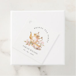 Rosa guld blommig teservis Bröllopsdusch Tesällska Gåvor Etiketter