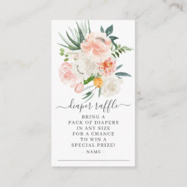  Rosa Guld Blommigt Baby Shower Diaper Raffle Tilläggskort