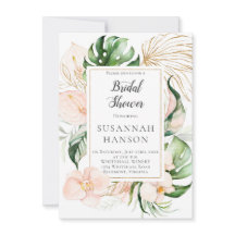 Rosa Guld Blommigt FrameTropical Möhippa