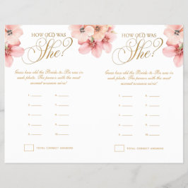 Rosa Guld Blommigt hur gammal var hon? Reklamblad