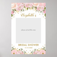 Rosa Guld Blommigt Möhippa Photo Booth Prop