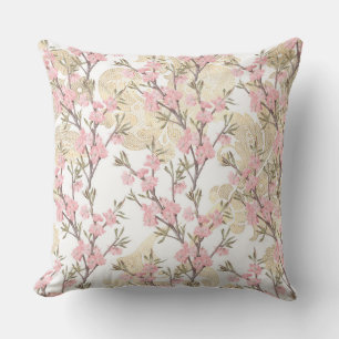 Rosa/Guld Blommigt/Polka Dot Pillow Kudde
