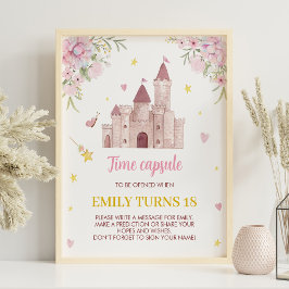 Rosa Guld Blommigt Princess Krona Time Capsule Pos Poster