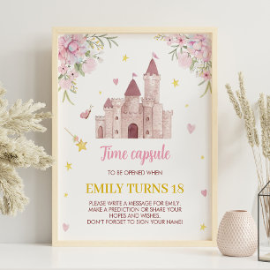 Rosa Guld Blommigt Princess Krona Time Capsule Pos Poster