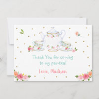 Rosa Guld Blommigt Tea Party Birthday Tack
