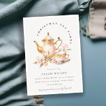 Rosa Guld Blommigt Tea Set jul Tea Party Inbjudningar<br><div class="desc">Det är mycket enkelt att anpassa,  med dina personuppgifter. Om du behöver någon annan matchande produkt eller anpassning kan du skicka ett vänligt meddelande via Zazzle.</div>