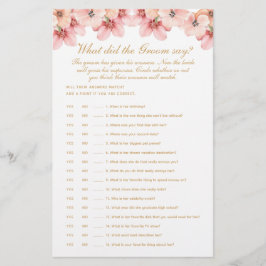 Rosa Guld Blommigt Vad sa Groom spel? Flygblad