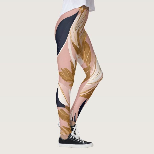  Rosa Guld Boho Löv Modern Collection Leggings (Höger)