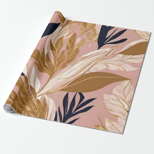  Rosa Guld Boho Löv Modern Collection Presentpapper (Utrullad)