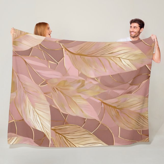  Rosa Guld Boho Modern Löv Collection Fleecefilt (På plats)