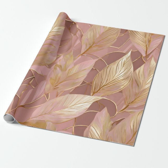  Rosa Guld Boho Modern Löv Collection Presentpapper (Utrullad)