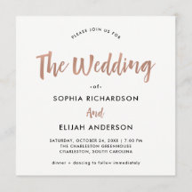 Rosa guld- bröllop för handskriven och modern |