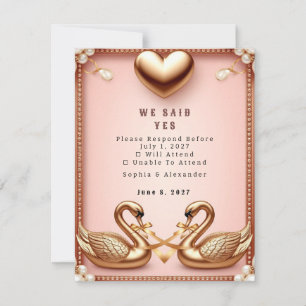 🌺 Rosa Guld Bröllopssamling 💐 OSA Kort