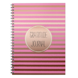 Rosa Guld Bronze Rand Ombre Gratitude Anteckningsbok