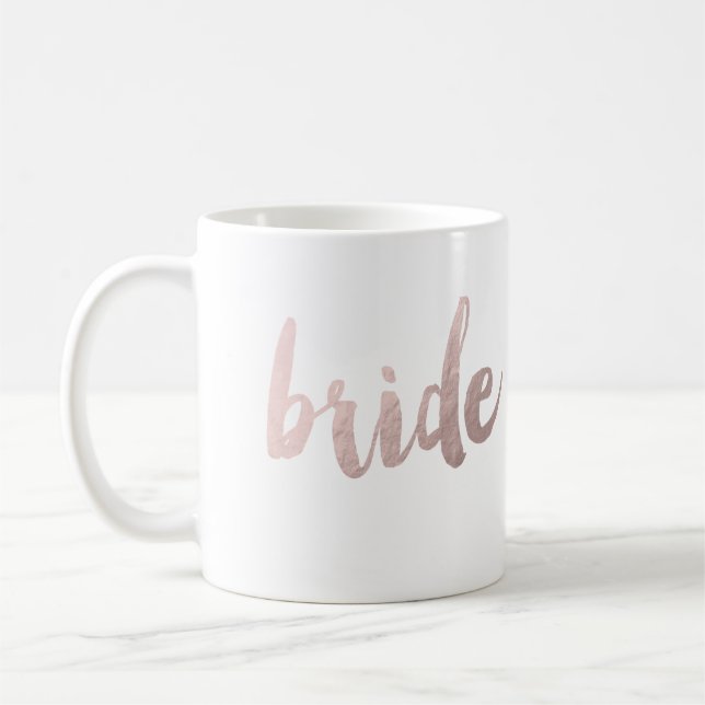 rosa guld- "brud " för modern elegantfrikändfaux, kaffemugg (Vänster)