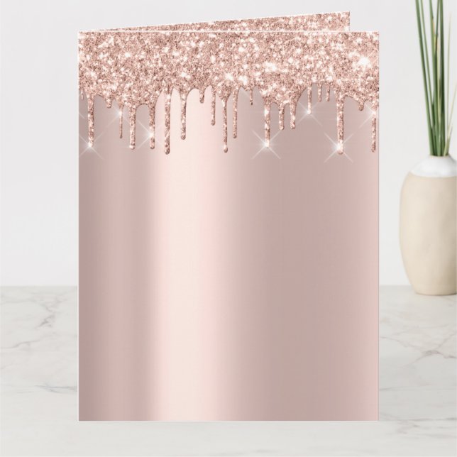 Rosa guld- brud- skönhet för kort (Framsida)